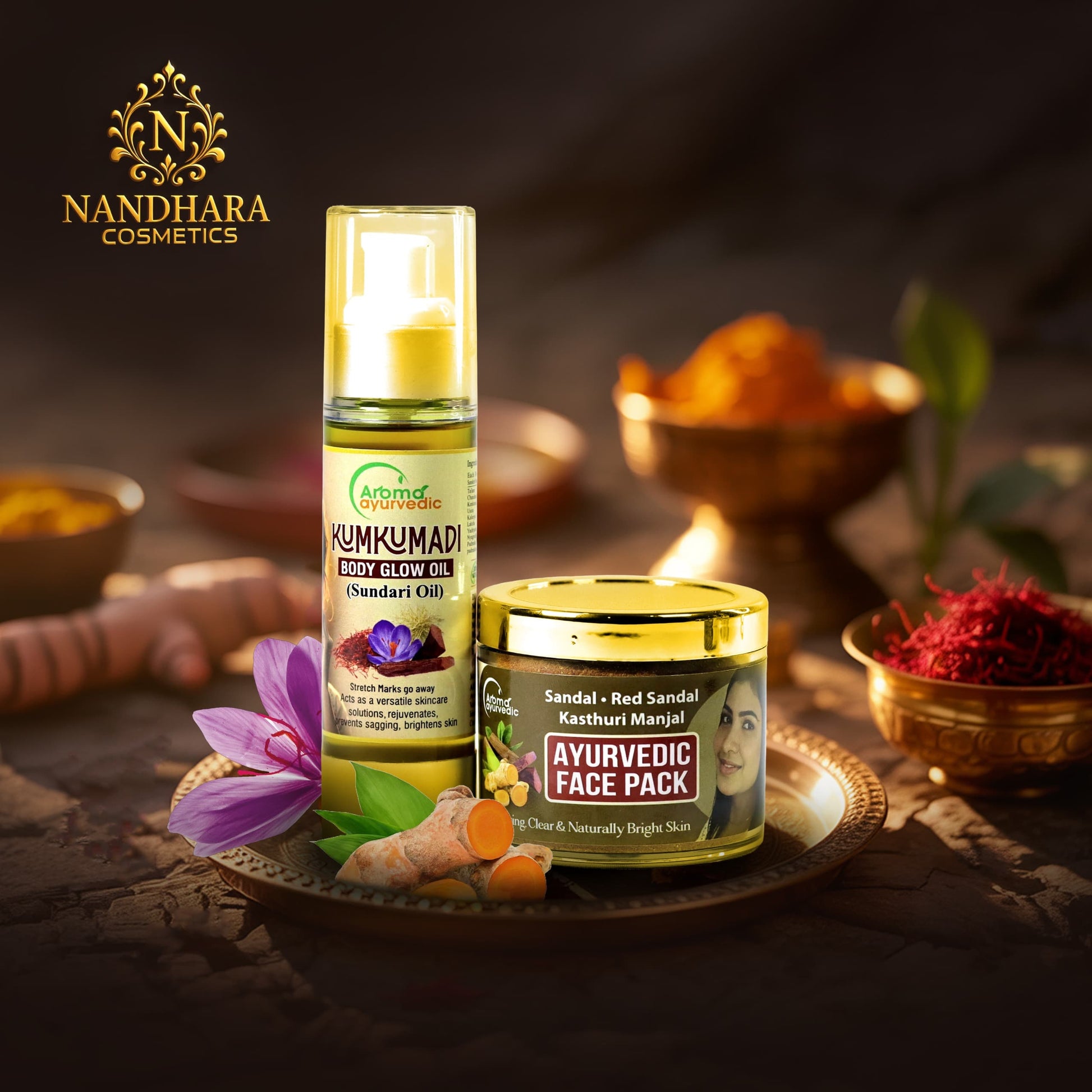 Kumkumadi Oil (30ml) and Face Pack(50gm)(Combo)