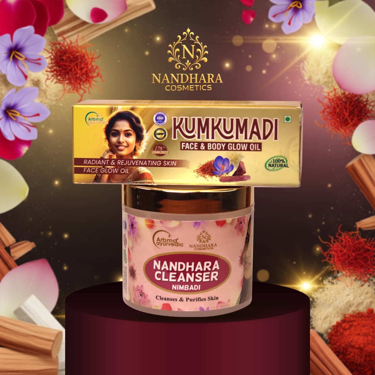 KUMKUMADI GLOW OIL 50ML + CLEANSER 50GM COMBO