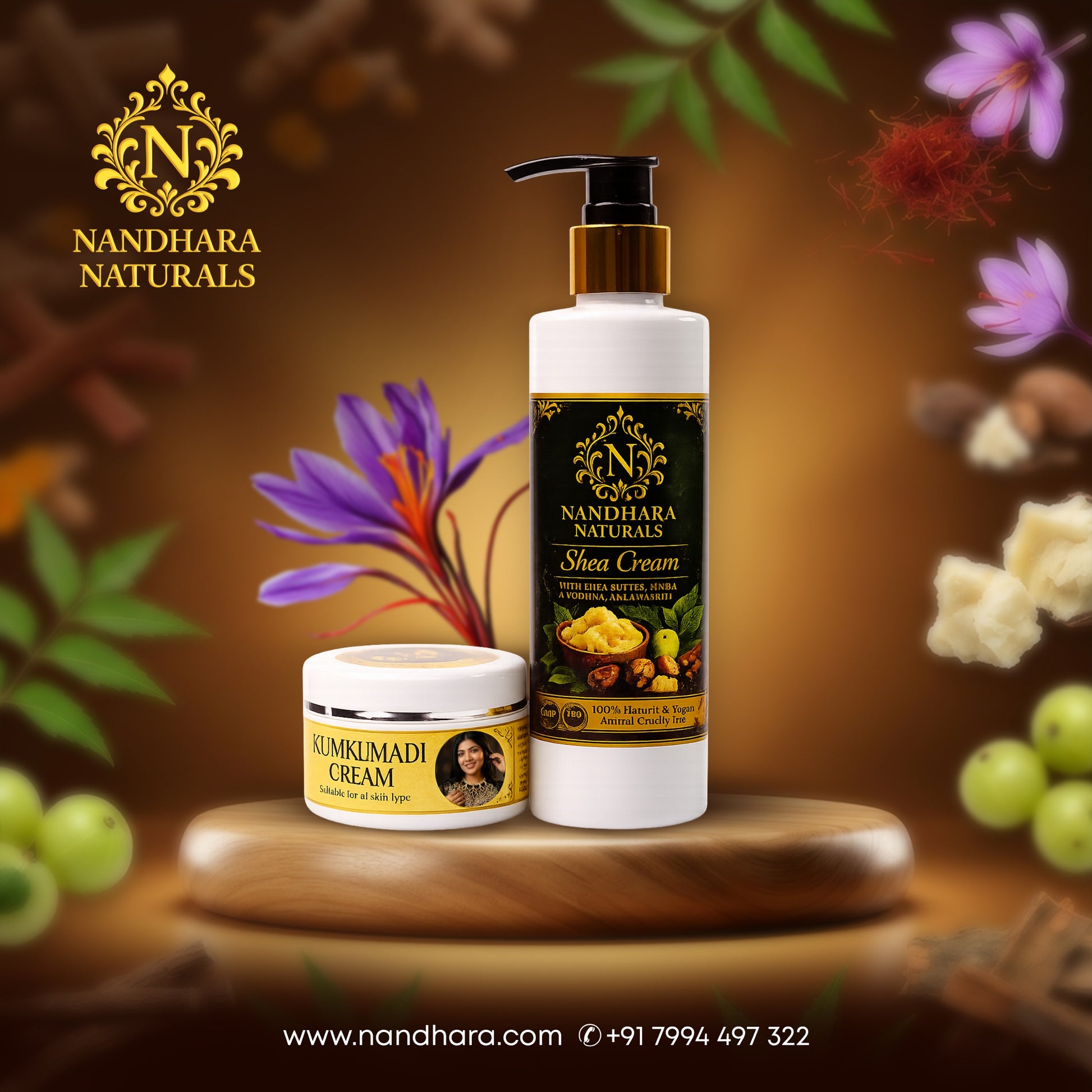 Kumkumadi Cream 50gm+Shea Cream200gm (Combo)