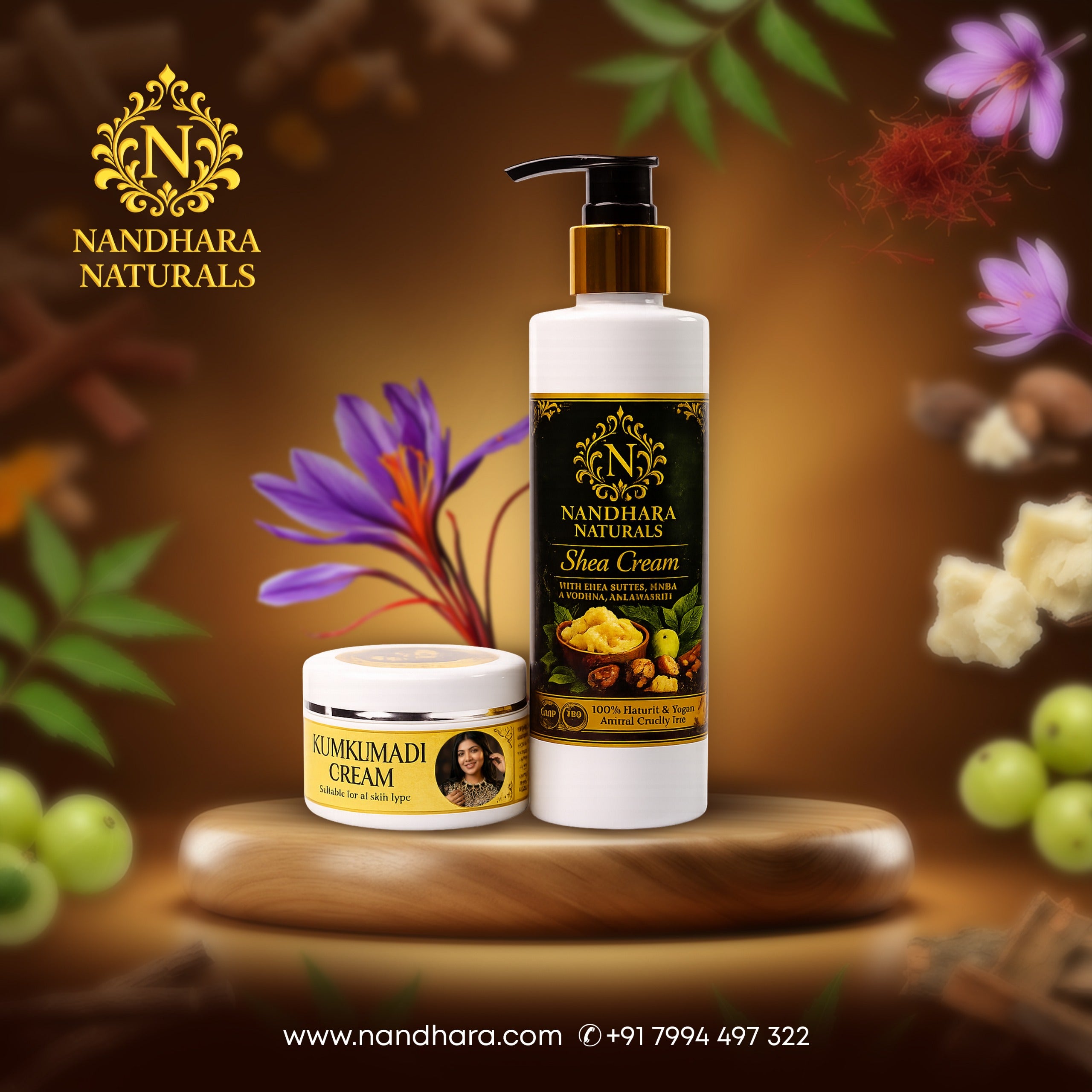 Kumkumadi Cream 50gm+Shea Cream200gm (Combo)