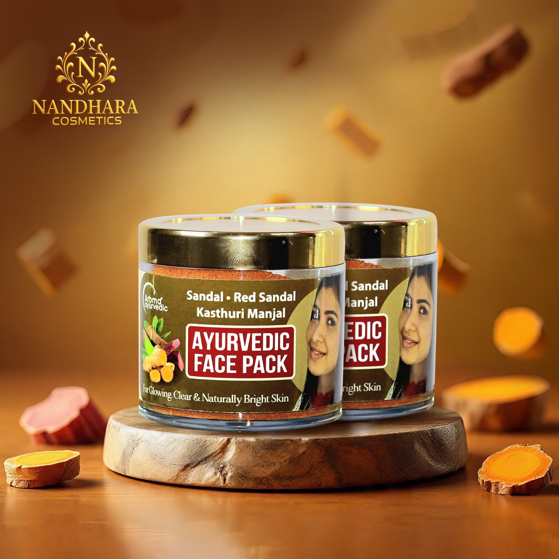 Sandal, Red Sandal, Kasthuri Manjal Ayurvedic Face Pack (50gm)x 2