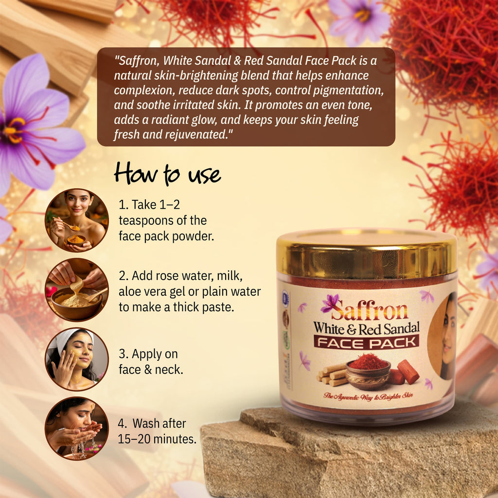 Saffron White & Red Sandal Face Pack 50gm x 2 Combo