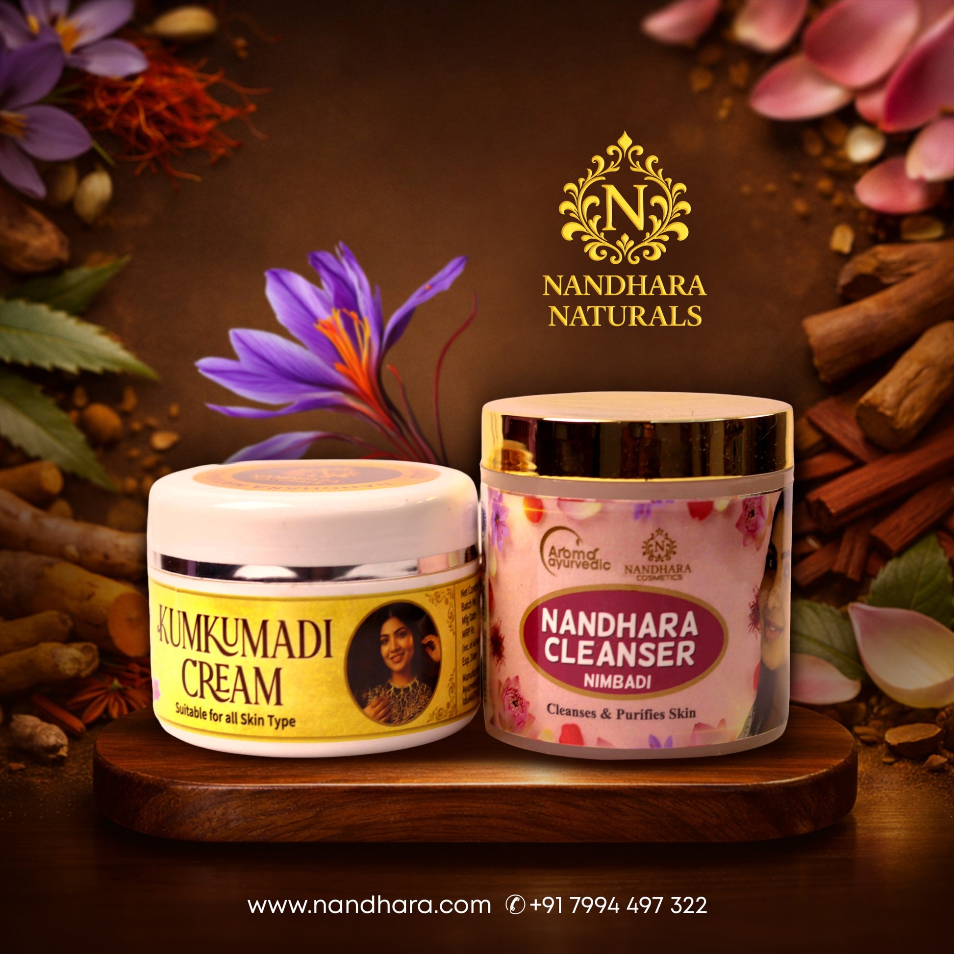 Kumkumadi Cream 50gm+Nandhara Cleanser50gm (Combo)